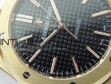 Royal Oak 41mm 15400 RG APSF 1:1 Best Edition Black Textured Dial on RG Bracelet A3120 Super Clone V3
