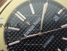 Royal Oak 41mm 15400 RG APSF 1:1 Best Edition Black Textured Dial on RG Bracelet A3120 Super Clone V3