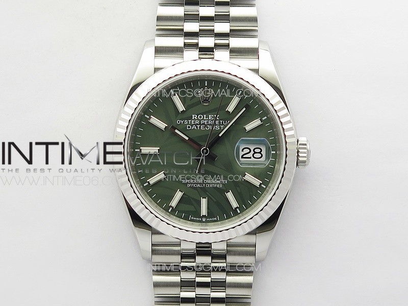 DateJust 36 SS 126234 VSF 1:1 Best Edition 904L Steel Green Leaves Dial on Jubilee Bracelet VS3235 DateJust 36 SS 126234 VSF 1:1 Best Edition 904L Steel Green Leaves Dial on Jubilee Bracelet VS3235