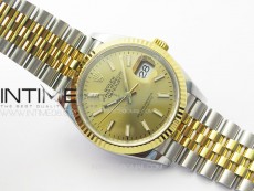 DateJust 36 SS 116231 VSF 1:1 Best Edition 904L Steel Gold Stick Dial on Jubilee Bracelet VS3235
