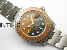 Submariner DIW Sandblasted VSF 1:1 Best Edition Orange Ceramic Bezel Orange/Black Dial on SS Bracelet VS3135