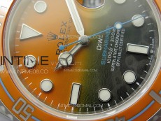 Submariner DIW Sandblasted VSF 1:1 Best Edition Orange Ceramic Bezel Orange/Black Dial on SS Bracelet VS3135