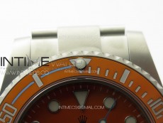 Submariner DIW Sandblasted VSF 1:1 Best Edition Orange Ceramic Bezel Orange/Black Dial on SS Bracelet VS3135