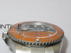 Submariner DIW Sandblasted VSF 1:1 Best Edition Orange Ceramic Bezel Orange/Black Dial on SS Bracelet VS3135
