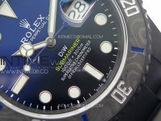 Submariner DIW DLC Sandblasted VSF 1:1 Best Edition Black/Blue Dial on DLC Bracelet VS3135
