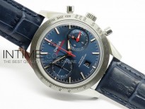 Speedmaster Professional SS Bezel Blue Dial Best Edition on Leather strap A9300