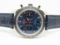 Speedmaster Professional SS Bezel Blue Dial Best Edition on Leather strap A9300