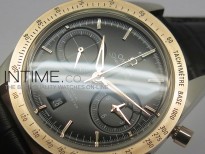 Speedmaster Professional RG/SS Case Black Dial Best Edition on Black Leather strap A9300