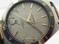 Constellation 41mm YG/Black Ceramic Bezel VSF 1:1 Best Edition Silver Dial on Black Gummy Strap A8900