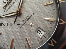 Constellation 41mm YG/Black Ceramic Bezel VSF 1:1 Best Edition Silver Dial on Black Gummy Strap A8900