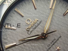 Constellation 41mm YG/Black Ceramic Bezel VSF 1:1 Best Edition Silver Dial on Black Gummy Strap A8900