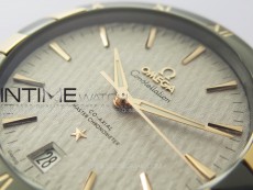 Constellation 41mm YG/Black Ceramic Bezel VSF 1:1 Best Edition Silver Dial on Black Gummy Strap A8900