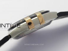 Constellation 41mm YG/Black Ceramic Bezel VSF 1:1 Best Edition Silver Dial on Black Gummy Strap A8900