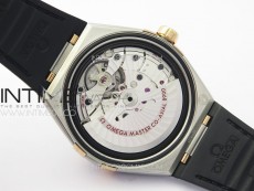 Constellation 41mm YG/Black Ceramic Bezel VSF 1:1 Best Edition Silver Dial on Black Gummy Strap A8900
