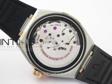 Constellation 41mm YG/Black Ceramic Bezel VSF 1:1 Best Edition Silver Dial on Black Gummy Strap A8900