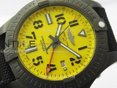 AVENGER V32395 45mm Ti DLC 1:1 Best Edition Yellow Dial on Nylon Strap A2824