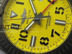 AVENGER V32395 45mm Ti DLC 1:1 Best Edition Yellow Dial on Nylon Strap A2824