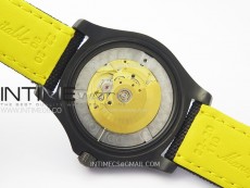 AVENGER V32395 45mm Ti DLC 1:1 Best Edition Yellow Dial on Nylon Strap A2824