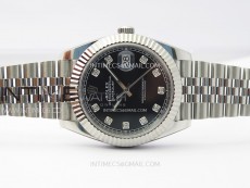 DateJust 41 126334 904L Steel NTF 1:1 Best Edition Black Dial Crystals Makers on Jubilee Bracelet VR3235