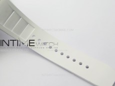 RM052 Skull White Ceramic/RG Real Tourbillon YSF Best Edition RG Skull Dial on White Rubber Strap