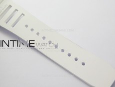 RM052 Skull White Ceramic/RG Real Tourbillon YSF Best Edition RG Skull Dial on White Rubber Strap