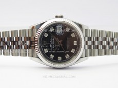 DateJust 36 SS 116234 VSF 1:1 Best Edition 904L Steel Black Dial Diamonds Markers on Jubilee Bracelet VS3235