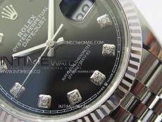 DateJust 36 SS 116234 VSF 1:1 Best Edition 904L Steel Black Dial Diamonds Markers on Jubilee Bracelet VS3235