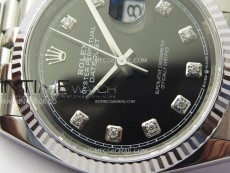 DateJust 36 SS 116234 VSF 1:1 Best Edition 904L Steel Black Dial Diamonds Markers on Jubilee Bracelet VS3235