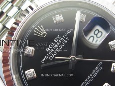DateJust 36 SS 116234 VSF 1:1 Best Edition 904L Steel Black Dial Diamonds Markers on Jubilee Bracelet VS3235