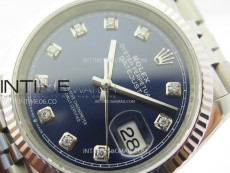DateJust 36 SS 116234 VSF 1:1 Best Edition 904L Steel Blue Dial Diamonds Markers on Jubilee Bracelet VS3235