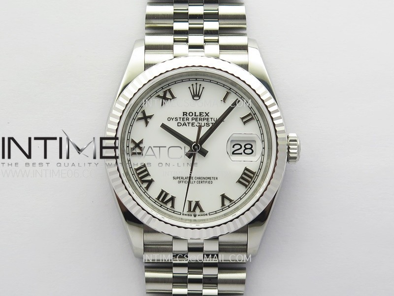 DateJust 36 SS 126234 V2 VSF 1:1 Best Edition 904L Steel White Dial Roman Markers on Jubilee Bracelet DD3235