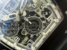 RM011 Titanium Case Black Ceramic Bezel Chronograph KUF Best Edition Skeleton Dial on Black Rubber Strap A7750