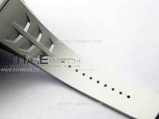 RM011 Titanium Case White Ceramic Bezel Chronograph KUF Best Edition Skeleton Dial on White Rubber Strap A7750