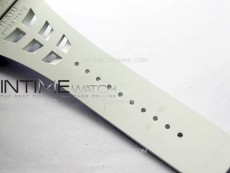 RM011 Titanium Case White Ceramic Bezel Chronograph KUF Best Edition Skeleton Dial on White Rubber Strap A7750