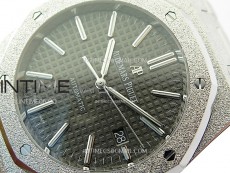 Royal Oak 41mm 15410 Frosted SS APSF 1:1 Best Edition Gray Textured Dial on SS Bracelet SA3120 Super Clone