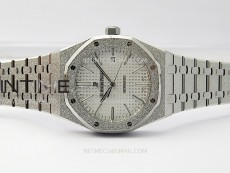 Royal Oak 41mm 15410 Frosted SS APSF 1:1 Best Edition White Textured Dial on SS Bracelet SA3120 Super Clone