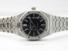 Royal Oak 41mm 15410 Frosted SS APSF 1:1 Best Edition Black Textured Dial on SS Bracelet SA3120 Super Clone
