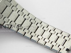 Royal Oak 41mm 15410 Frosted SS APSF 1:1 Best Edition Black Textured Dial on SS Bracelet SA3120 Super Clone