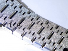 Royal Oak 41mm 15410 Frosted SS APSF 1:1 Best Edition Black Textured Dial on SS Bracelet SA3120 Super Clone