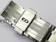 Royal Oak 41mm 15410 Frosted SS APSF 1:1 Best Edition Black Textured Dial on SS Bracelet SA3120 Super Clone