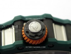 RM021-02 Real Tourbillon Black Carbon RMF Best Edition Skeleton Dial on Black Rubber Strap