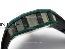 RM021-02 Real Tourbillon Black Carbon RMF Best Edition Skeleton Dial on Black Rubber Strap