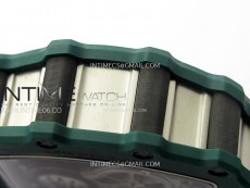 RM021-02 Real Tourbillon Black Carbon RMF Best Edition Skeleton Dial on Black Rubber Strap