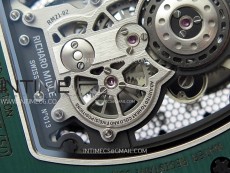 RM021-02 Real Tourbillon Black Carbon RMF Best Edition Skeleton Dial on Black Rubber Strap