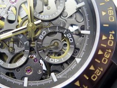 Daytona PVD Ceramic Bezel GETF Best Edition Skeleton Black Dial on Black Rubber Strap SA4130