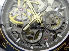 Daytona PVD Ceramic Bezel GETF Best Edition Skeleton Black Dial on Black Rubber Strap SA4130