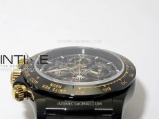 Daytona PVD Ceramic Bezel GETF Best Edition Skeleton Black Dial on Black Rubber Strap SA4130