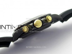 Daytona PVD Ceramic Bezel GETF Best Edition Skeleton Black Dial on Black Rubber Strap SA4130