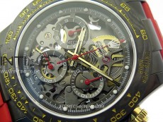 Daytona PVD Ceramic Bezel GETF Best Edition Skeleton Red Dial on Red Rubber Strap SA4130