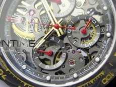 Daytona PVD Ceramic Bezel GETF Best Edition Skeleton Red Dial on Red Rubber Strap SA4130